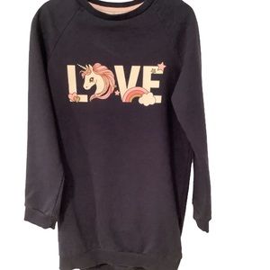 H&M Girls Navy Blue Long Unicorn
Sweatshirt Size 6